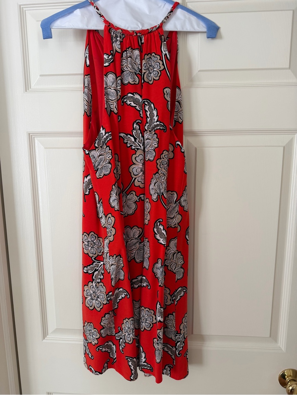 Alice + Olivia Red Floral Halter Dress